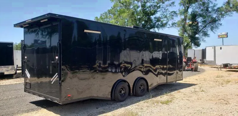 Covered Wagon Trailer 8.5x24 10k Carhauler w/ ramp door Enclosed Cargo