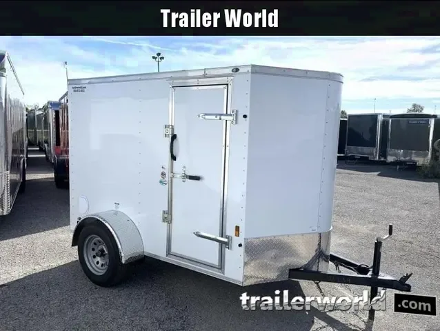 2025 Continental Cargo 5x8 V-Nose Enclosed Trailer - White