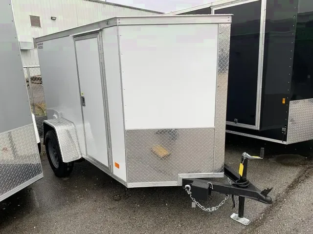 2025 Covered Wagon 5x8' Single Axle Enclosed Trailer - White - Price on Request