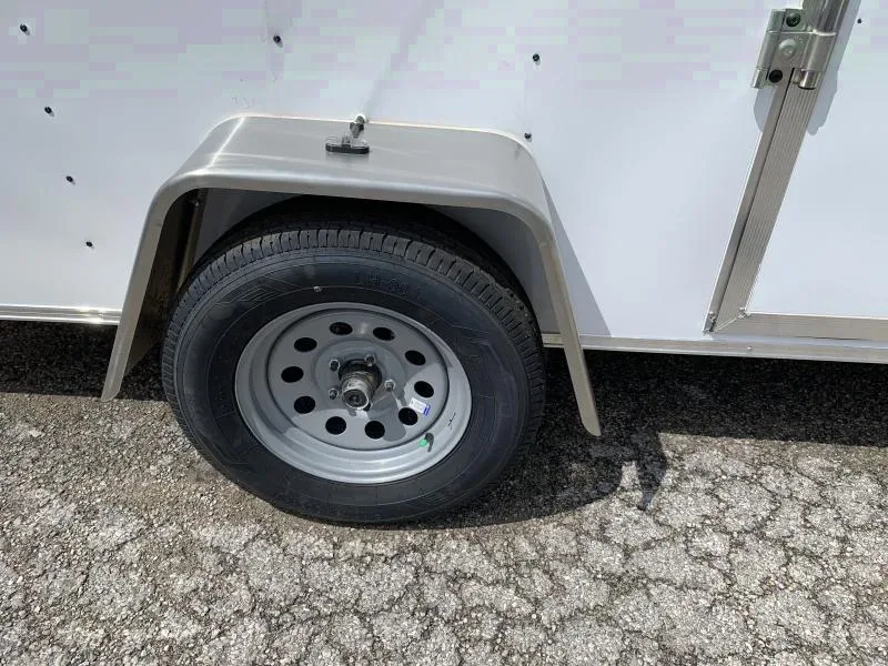 New 2025 6x12 Single Axle Enclosed Cargo Trailer – White