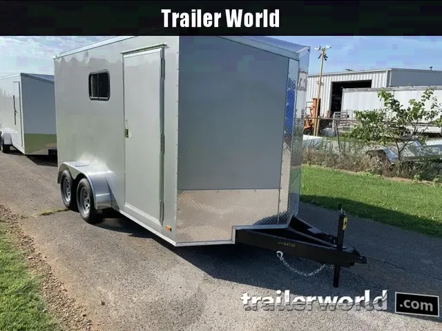 2025 Covered Wagon 7x14 V-Nose Enclosed Cargo Trailer - Silver