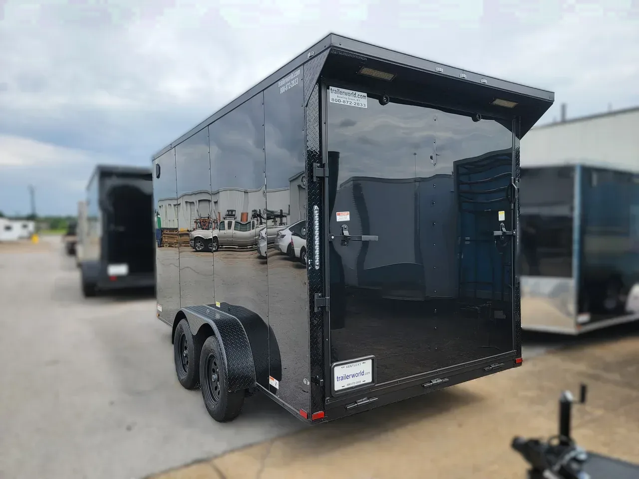 078497 - 2027 Quality Cargo 7' x 14' Black Cargo Trailer with Blackout Package Cargo Trailer