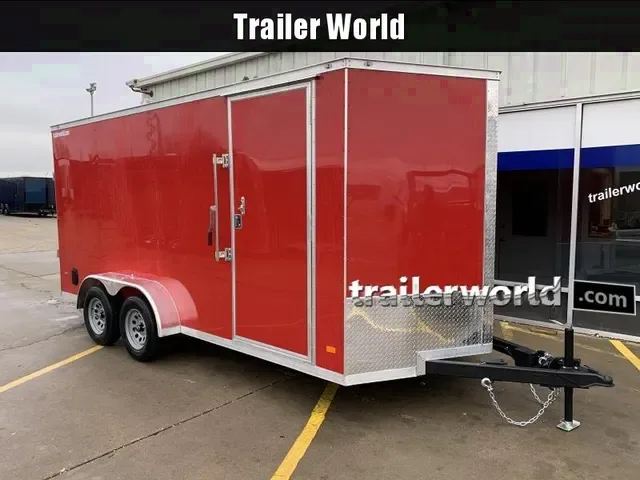 2025 Covered Wagon 7x16 Enclosed Cargo Trailer (Red) - Make an Offer!