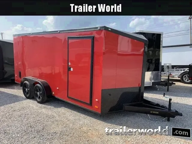 2025 Covered Wagon 7x16 V-Nose Enclosed Cargo Trailer - Red