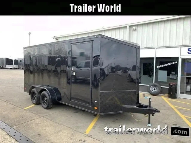 2025 Covered Wagon 7x16 V-Nose Black Out Cargo Trailer