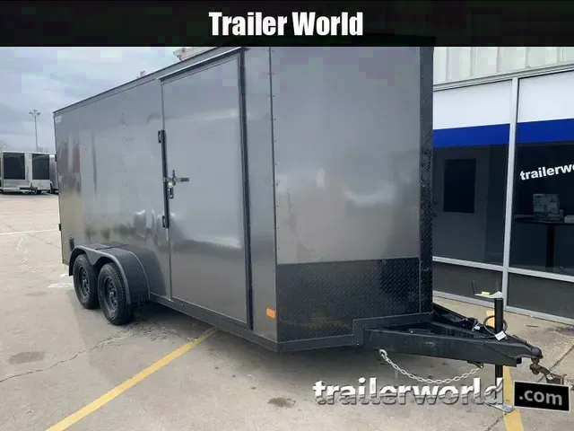 2025 Covered Wagon 7x16 Enclosed Cargo Trailer - Charcoal