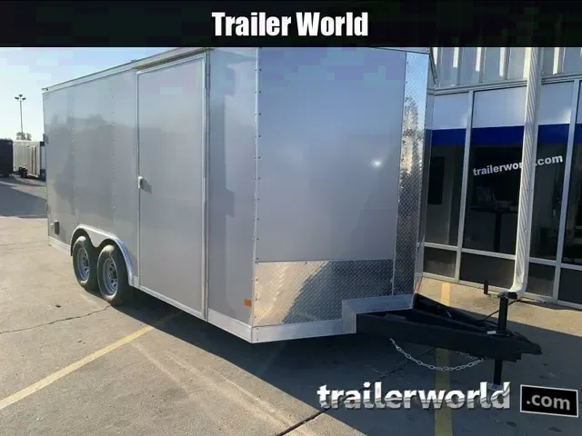 New 2025 Covered Wagon 8.5x16 Enclosed Cargo Trailer – Silver, Tandem Axle!