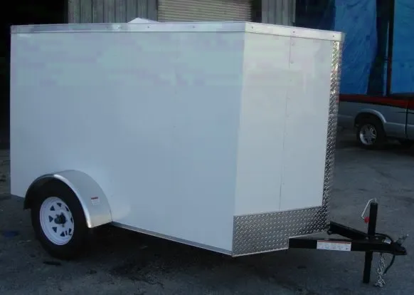 8FT WHITE SINGLE AXLE CARGO TRAILER