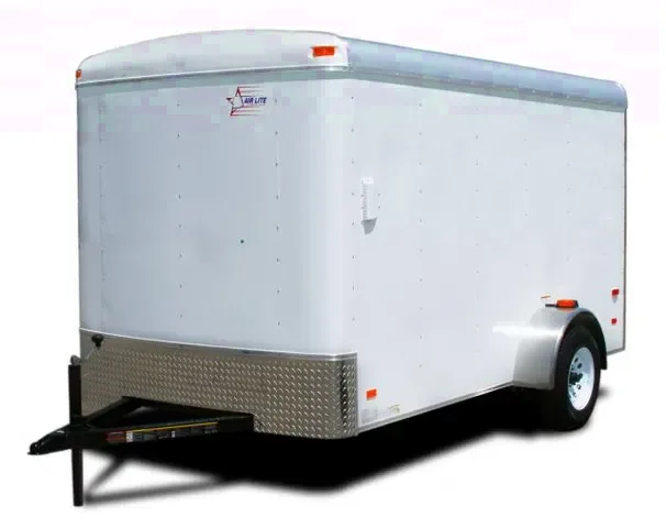 12FT WHITE FLAT FRONT WITH 1-3500LB AXLE