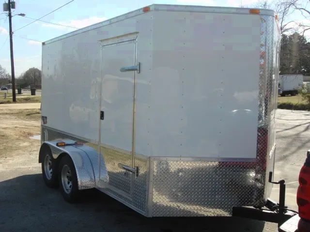 12FT CARGO TRAILER W/WRAP AROUND DIAMOND PLATING