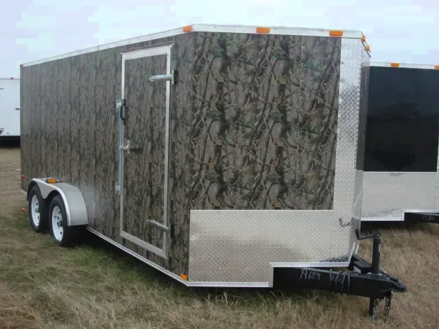 14FT CAMO CARGO TRAILER W/RAMP DOOR
