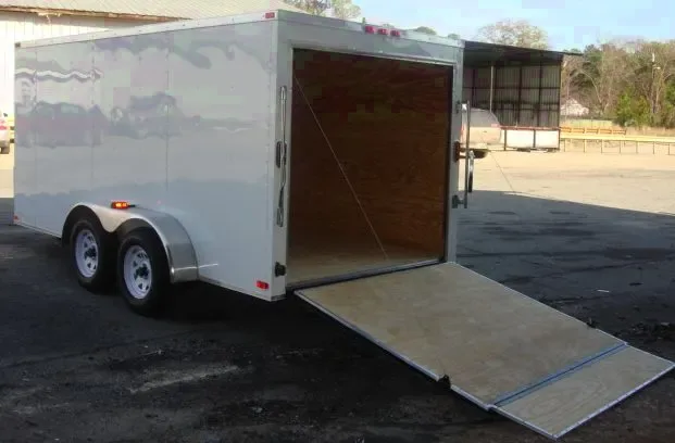 16FT WHITE CARGO TRAILER W/RAMP DOOR
