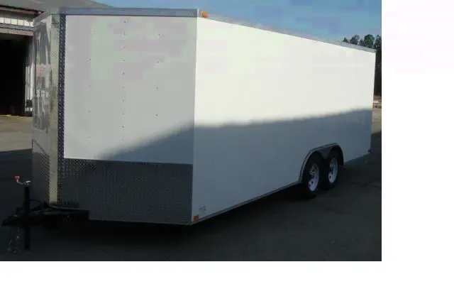 20FT WHITE V-NOSE CARGO/CAR TRAILER
