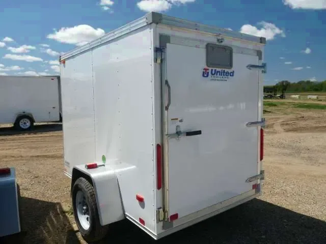 White 8ft Enclosed Utility Trailer