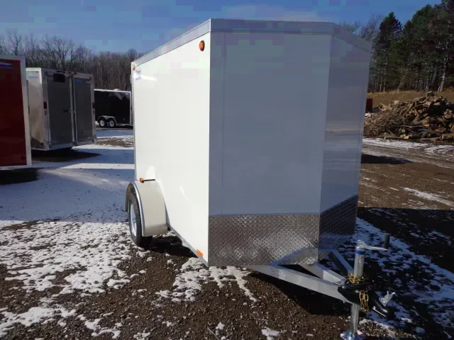 8ft Cargo Enclosed Trailer  White V-nose