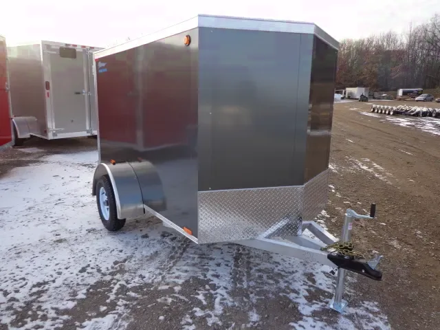 8ft Cargo Enclosed Trailers - Charcoal V-nose