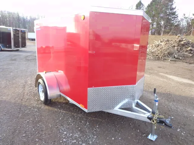 8ft Cargo Enclosed Trailer Red with V-Nose