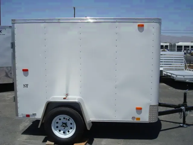 10ft Enclosed Landscape Cargo  White Flat Front