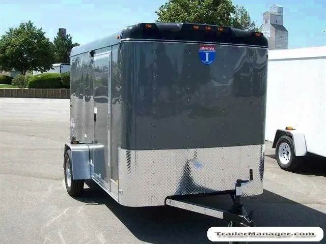 10ft Motorcycle Cargo Trailer-Flat Front-Charcoal