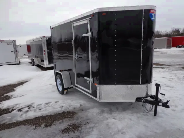 10ft Enclosed Cargo Trailer - Black with Ramp