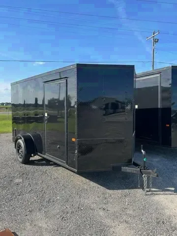 12ft Blackout Cargo Trailer w/V-nose