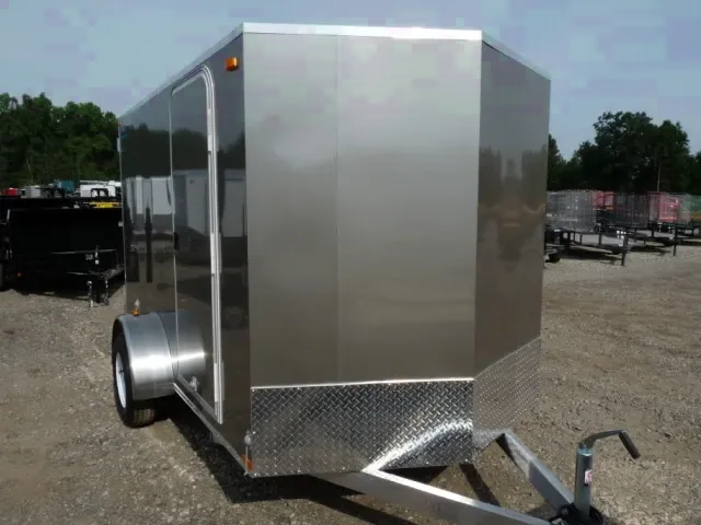 12ft Pewter Single Axle  All Aluminum Enclosed Cargo Trailer