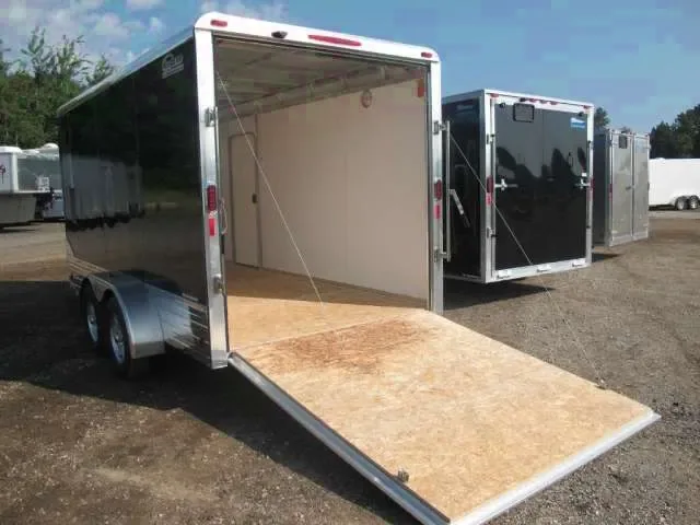 14ft V-nose Enclosed Landscape Cargo  -  White Interior Walls