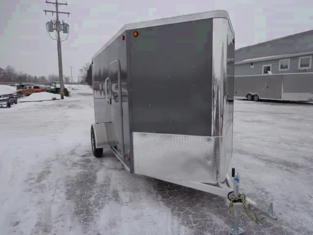14ft Enclosed Cargo Trailer Charcoal V-Nose