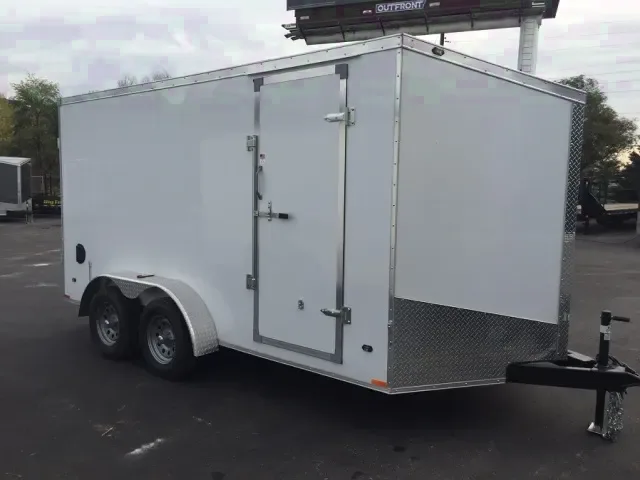 14ft Enclosed Cargo Trailer  White V-Nose