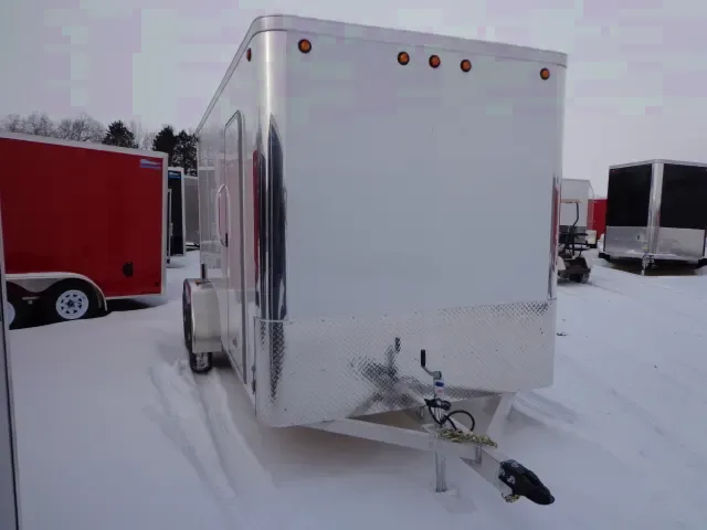 14ft Enclosed Aluminum Cargo Trailers-White Ramp Door