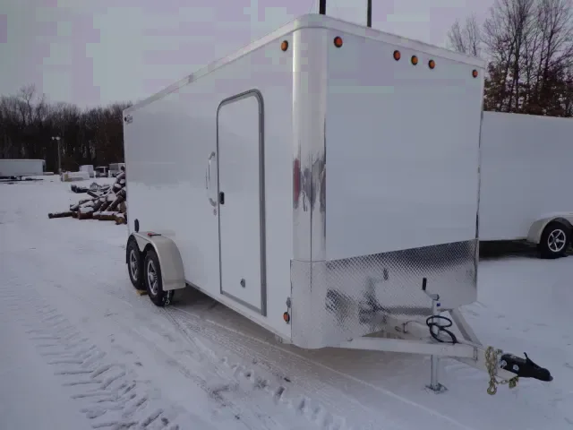 16ft White Flat Front Cargo Trailer