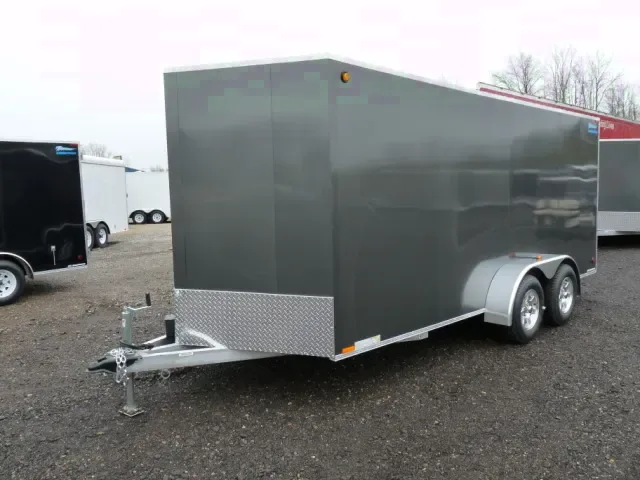 18ft   Charcoal V-nose All Aluminum Motorcycle Trailer
