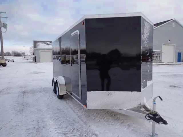 Black 18ft  V Nose Cargo Trailers