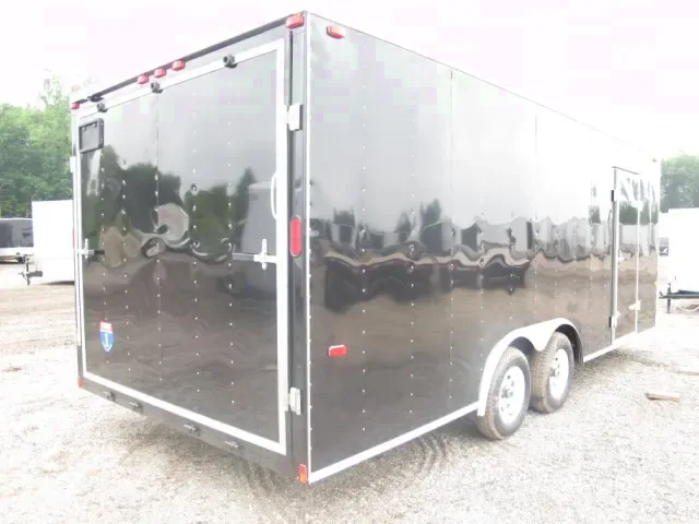 Black 20ft V-Nose Cargo Trailer  - White Finished Walls