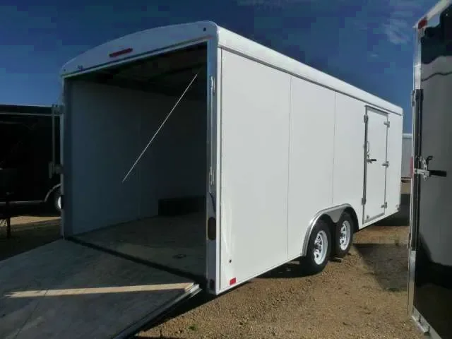 20ft Cargo Trailer White Flat Front