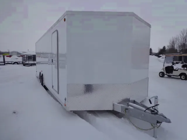 White 26ft V-nose Enclosed Cargo Trailer