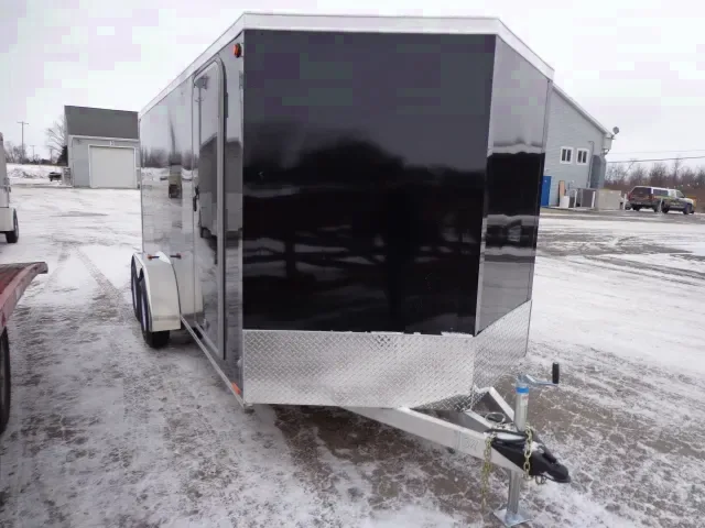 Black 18ft  V Nose Cargo Trailer All Aluminum