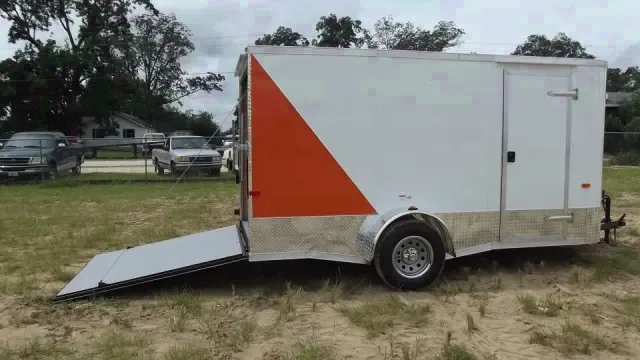 Orange/White 12ft Single Axle 1-3500lb axle