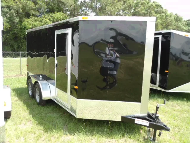 14ft - V-nose, Ramp, Side Door - Black