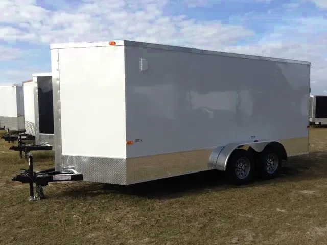 WHITE V-NOSE 16FT ENCLOSED TRAILER