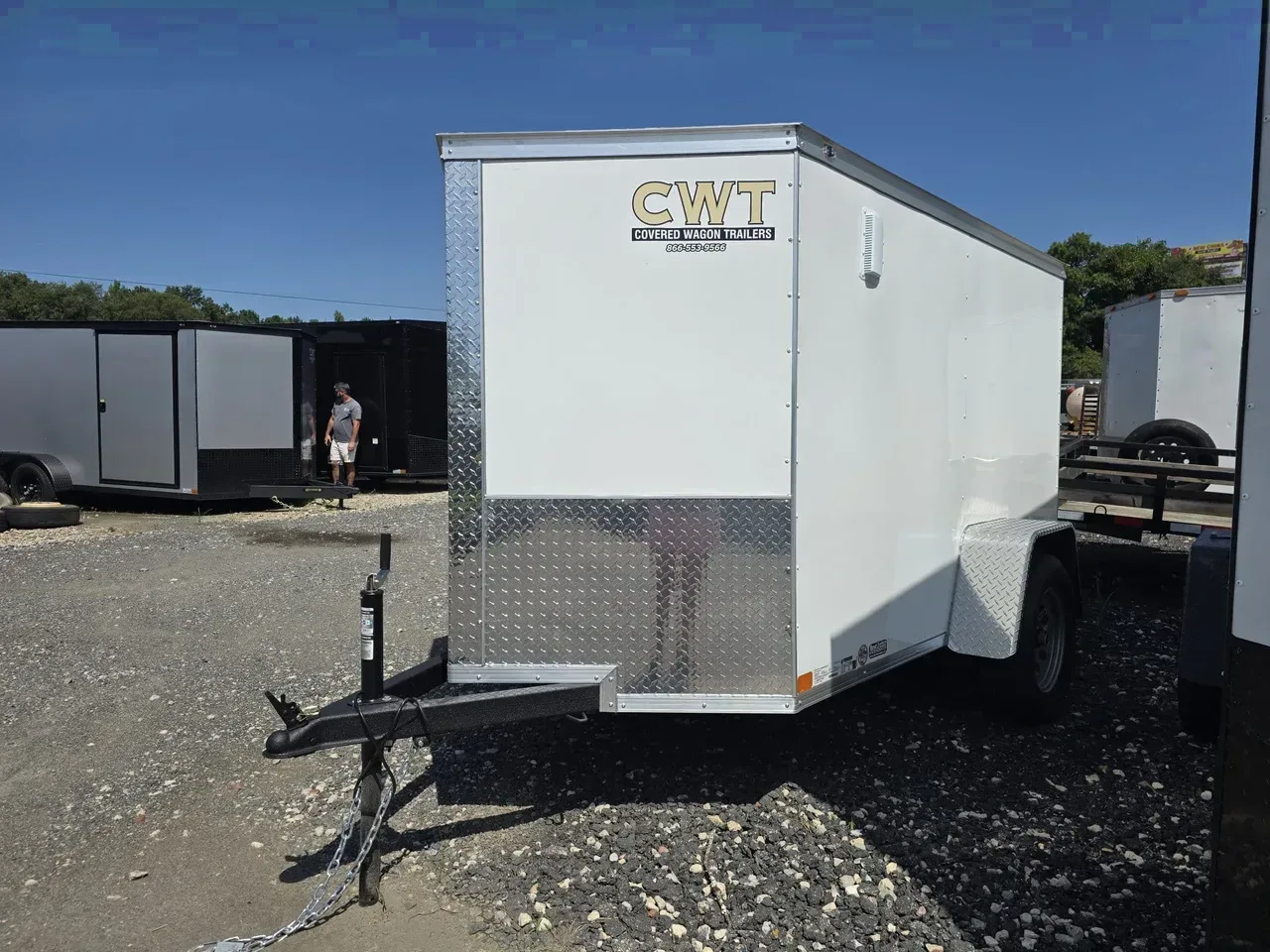 Enclosed 2026 5X8 Covered Wagon Trailers 5X8 Enclosed Trailer With Ramp Door -ECCW508-106963 5 ft. x8 ft.