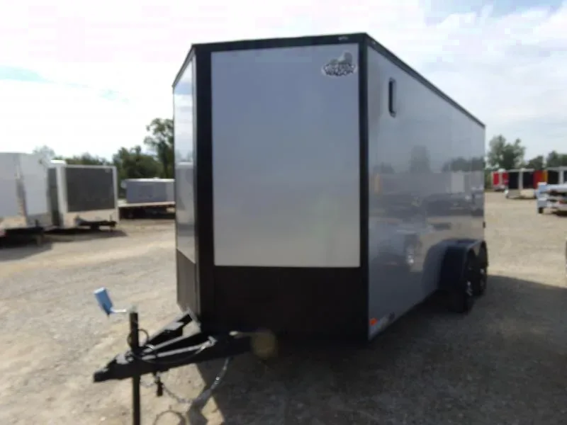 Enclosed 6.83X16 Covered Wagon Trailers 7 X 16 CONTACTOR model cargo tool trailer -ECCW716-84348 6.83 ft. x16 ft.
