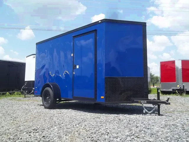 2025 Covered Wagon 6x12 Enclosed Cargo Trailer - Blue SAV