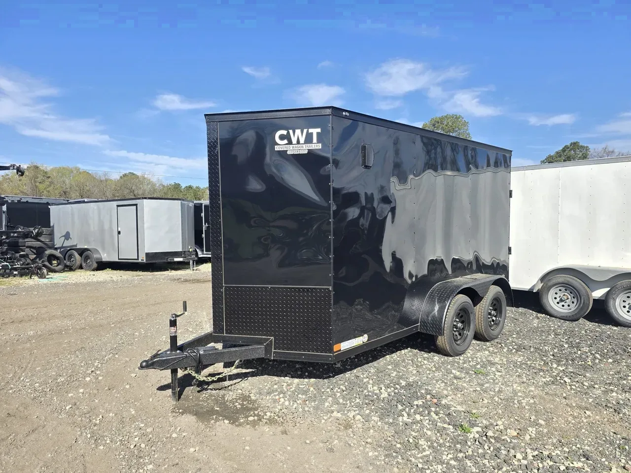 Enclosed 2026 6X12 Covered Wagon Trailers 6×12 Tandem Axle 7K Enclosed Trailer With Ramp Door -eccw612-111500 6 ft. x12 ft.