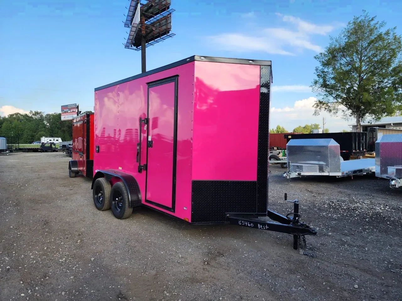 Enclosed 2025 6X12 Freedom Trailers 6 x 12 hot pink w blackout trim grooming trailer Enclosed Trailers-GROOM612-085460 6 ft. x12 ft.