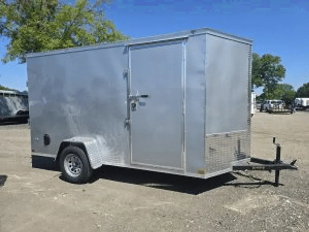 Enclosed 2026 6X12 Covered Wagon Trailers 6×12 Single Axle Enclosed Trailer With Ramp Door -ECCW612-110534 6 ft. x12 ft.