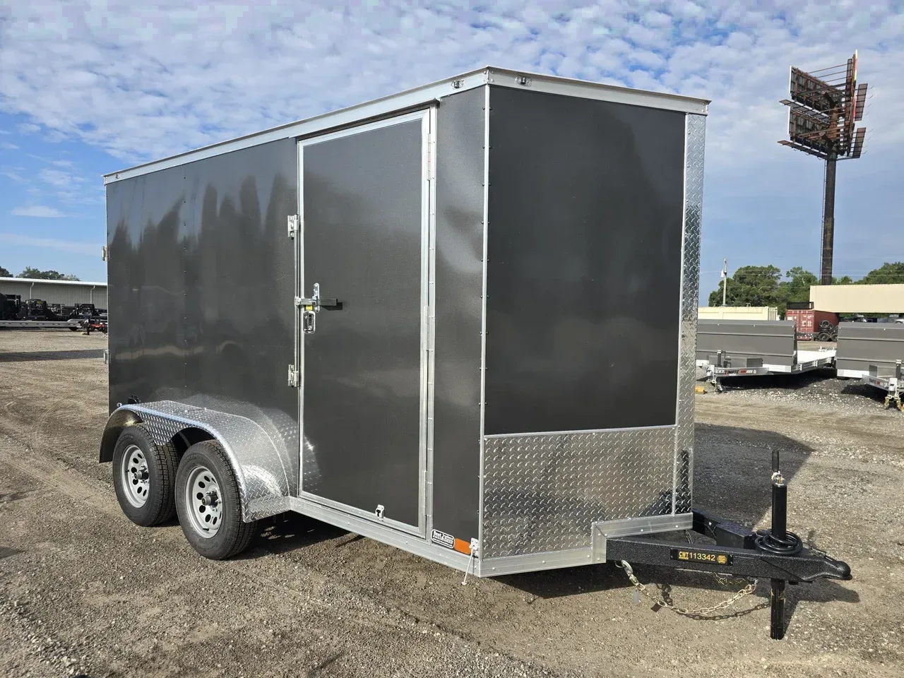 Enclosed 2026 6X12 Covered Wagon Trailers 6&amp;#215;12 Single Axle Enclosed Trailer With Ramp Door -ECCW612-113342 6 ft. x12 ft.