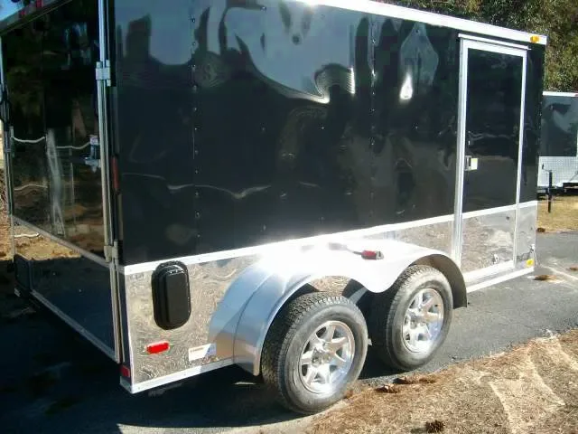 2025 Covered Wagon 7x12 Black Enclosed Cargo Trailer for Sale