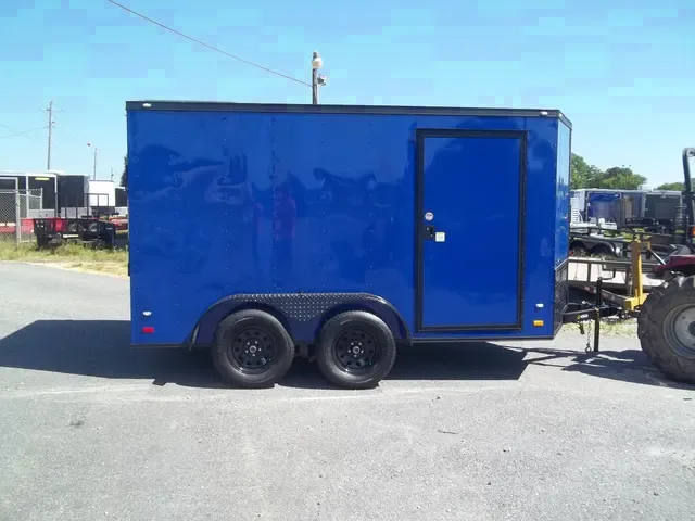 2025 Covered Wagon 7x12 Blue Enclosed Cargo Trailer