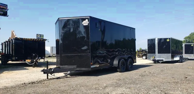 Trailer 7x14  blackout W Ramp Door Enclosed Cargo screwlessTrailer